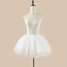 تنورة لوليتا من التول الناعم بدون عظام بطول 38 سم ذات لون واحد، مناسبة للارتداء اليومي لفتاة ناعمة، مناسبة لجميع الفصول - A - مشاهدة 1