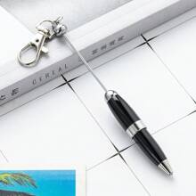 1-5pcs Colorful Creative Cute Metal DIY Bead Mini Short Glittering Crystal Diamond Pen With Key Ring,Office Portable Pocket Pens With Beaded ,Lobster Clasp Keychain Ballpoint Pendant Pens For DIY, Could Hang On Schoolbag Or Handbag ,Suitable For Office ,Students,Girls,Lady ,Women,Gift For Party Favors ,Brthday , Prizes,Valentines'Day,Teachers'day,Back To School