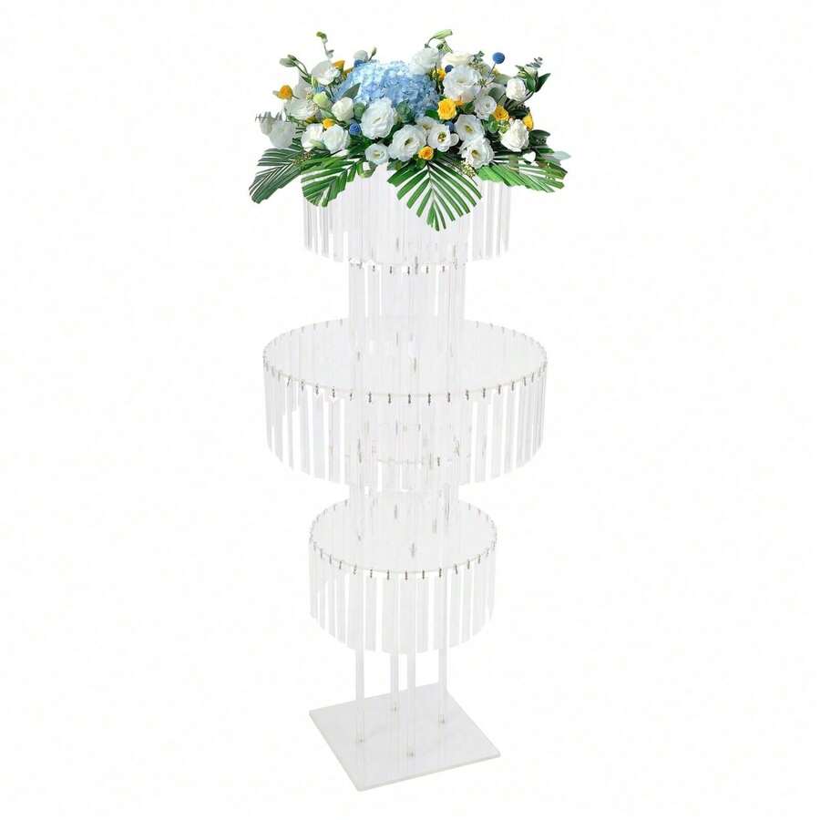 Futchoy 5-Tier Flower Stand For Wedding, Crystal Flower Stand, Weddings Decoration Flowers Stand - trắng - Xem 1