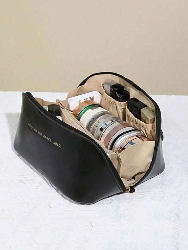 1 pieza Bolso cosmético de alta capacidad de moda para mujer, organizador de viaje portátil