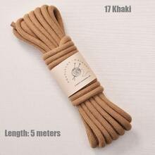 带芯棉绳，6毫米 x 5米粗花边绳，用于壁挂、植物吊架、工艺品、礼品包装和婚礼装饰的扭纹花边棉绳，米色花边绳，圣诞工艺品