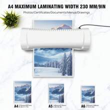 AutoFu A4 A5 A6 Laminator Machine, Hot & Cold Laminator, 230MM Wide, 2-4 Min Warm Up, Laminating Machine Thermal With Laminating Sheets For A4/A5/A6