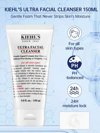Kiehl's KIEHL'S ULTRA FACIAL CLEANSER 150ML FOR ALL SKIN TYPES Graduation Birthday Holiday Summer Fall Autumn Y2K Fancy Fashion Women Makeup Cosmetic Party Beach Travel Camping Outdoors School Campus Trip Festivals Decor Gift Present Cosplay Best Color Charm Vibe