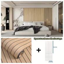 1 Roll 3D Foam Wallpaper - Self-Adhesive, Thickened Sxp Stripe Pattern For Ceilings, Partitions & Curved Indoor Spaces