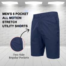 Men's 6 Pocket All Motion Stretch Utility Golf Shorts (32-42) - Hải quân - Xem 2
