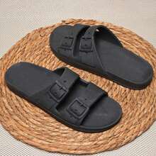 Chinelo BIRKEN Sandália Feminina Papete Versátil e Confortável fivelas - Preto - Visão 4
