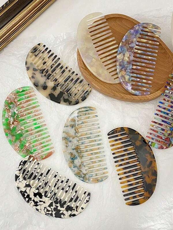 1pc/European Style High-End Acetate Hair Comb, Minimalist & Elegant Design, Suitable For Students/Dorms, Portable Hair Styling Comb Ideal For Bangs, & Charming