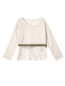 Loose Knit Cover Up With Hollow Design, Matching Camisole Top, Comfortable Casual Chic