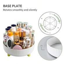 CZ Funest Makeup Perfume Organizer 360 Degree Rotating Lazy Susan Cosmetic Desk Storage Lotions Display Case Round Tray With Large Capacity For Your Jewelry  1613 - 白色 - 查看 4