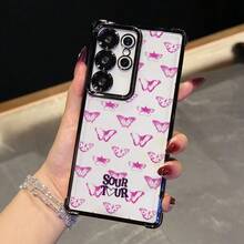 Hermosa Funda de Teléfono con Patrón de Mariposa Púrpura para S25 S24 S23 S22 S21 FE Note20 Ultra Plus 4G 5G, Cubierta Trasera Transparente a Prueba de Golpes - Colores mixtos - Ver 6
