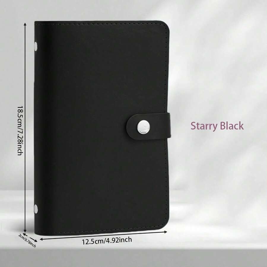 1pc Banknote Storage Book Made Of PU Material, Can Hold 100 Banknotes, With Banknote Photos, Stamps, Bank Card Storage Book 1 A6 Ultra Large Capacity Cash Storage Notebook Comes With 50pcs Of Inner - 黑色 - 查看 1