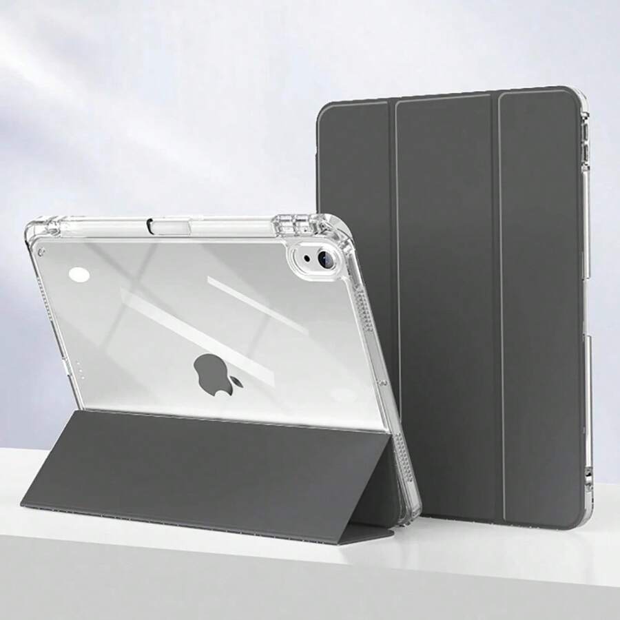 3 Fold HD Acrylic Case For Tablet IPAD 10 Generation A16 7 8 9 AIR 3 10.2 10.5 IN With Pen Slot - 黑色 - 查看 1