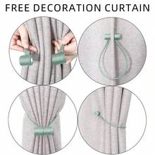 Round Magnetic Curtain Holder (2/4/6 Pieces), Drill-Free Strong Adhesive Design, Simple And Elegant, Easy To Attach, Suitable For Various Curtain Types, Perfect Improvement Of The Living Environment