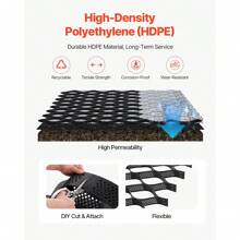 KFFKFF Gravel Grid, 4 Inch Depth, 17.06 X 8.86 FT / 5200 X 2700 Mm, 1880 LBS Per Sq Ft Grass Ground Retainer, Permeable Geo Grids Driveway Stabilization, For Garden, Patio, Walkway, RV Parking Slopes