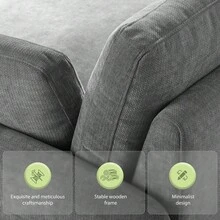 MERAX 50*43" Oversized Chenille Single Sofa Chair,Wide And Deep Seat Accent Chair,Modern Upholstered Comfy Armchair,Color Blocking Couch Lounge With Pillows For Living Room,Apartment,Bedroom,Light Gray - 淺灰色 - 查看 6