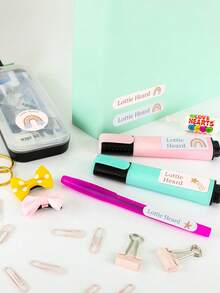 Adhesive Name Labels, Star & Rainbow Name Labels, School Name Stickers, School Name Tags, Clothing Name Labels, Back To School Season. Customized Name Stickers, Customized Vinyl Name Labels, Personalized School Labels, Camp Labels, Multipurpose, Cartoon, Cute, Customized, Personalized, Suitable For Employees, Customers, Students, Business/Work/Office