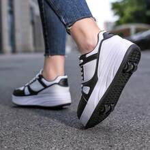 Unisex Teenage Students Adults Breathable High-Top Quad Roller Skates For Outdoor Sports, Roller Skating Shoes For Men & Women - White - View 10