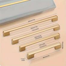 1/3/5件简约哑光金色橱柜把手，实心铝合金厨房橱柜拉手抽屉旋钮家具把手，家具五金带螺丝