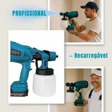 High Pressure Paint Sprayer Battery 21V 2000mah 1000ml Nozzle HVLP - Aleatorio - View 7