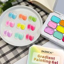 9-Grid Nail Gel Set, Gradient Solid Color Nail Polish, No Wipe, Gentle And Non-Damaging To Nail Edges, High Saturation Semi-Fluid Soft Nail Polish, Suitable For DIY Nail Art And Nail Salon Design, Back To School Gift, Wedding And Holiday Supplies - Multicolor - View 12