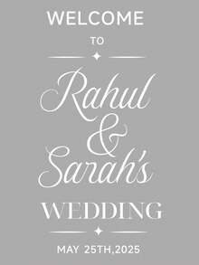 定制“欢迎参加我的婚礼”婚礼装饰水晶转印贴纸。为您的镜子增添独特风格。定制专属的新郎新娘姓名和婚礼日期。在婚礼场地装饰个性化工艺品。卧室镜子装饰。墙面装饰、庆典贴纸、婚宴婚礼标识 - 黑白金色 - 查看 52