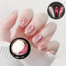 1 套 6 件 Aurora Magic Mirror 渐变闪光指甲镀铬粉，家庭美甲沙龙，摩擦抛光指甲油凝胶美甲装饰工艺礼物，Y2K