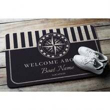 1pc 16"*24" 18"*30" Personalized And Custom Luxury Design Boat Rug, Boat Mat, Nautical Custom Rug, Gift For Boat Owner Back To School - Black - View 3