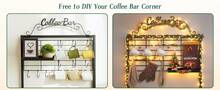 IMGCUKVZERETAILLLC Coffee Bar Cabinet With Storage, Coffee Cart With Wheels, Coffee Station With Coffee Bar Sign And Mug Hook, Corner Coffee Bar Table With Drawer, Bakers Rack For Kitchen Dining Room Living Room Nook - Black & Gray Oak - View 3