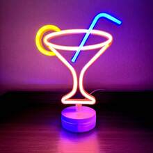 1pc High Brightness Wine Glass & Bar Neon Sign, Beer, Cocktail Glass, Bar Beer Bottle Size 13.9x5.7in (Approx. 35.5x14.5cm), Battery Or USB Powered Desk & Wall Decor Light, Suitable For Girls' Dorm Room, Wedding Anniversary, Bar, Hotel, Supermarket, Valentine's Day, Mother's Day, Birthday Party, Christmas And Home Decor, Men's Game Room Background Lighting - Wine Glass BAR Neon Light - View 51