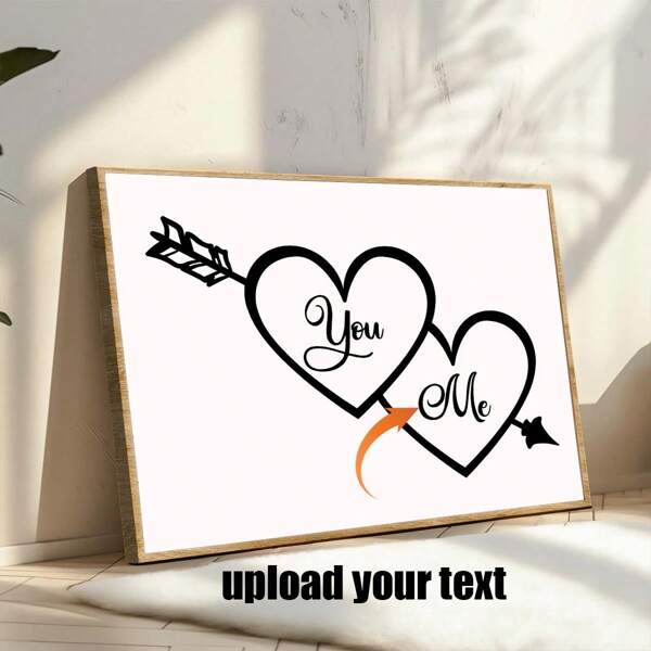 1Pc Personalized Text Customization, Inspiring Text Posters, Upload Your Exclusive Text Customization, Custom Canvas Posters, Upload Photos And Text Customization, Personalized Wall Art, Perfect Gifts For Birthdays, Weddings, Anniversaries, Creative Gifts, Classic Style, Suitable For Decoration In Living Rooms, Bedrooms And Corridors This Is An Ideal Home Decoration And The Framework Is Optional For Home Room Decoration