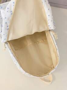 1 件时尚经典基本款返校背包，星星印花学生包，带笔记本电脑隔层书包，可调节肩带书包，休闲轻便旅行背包，非常适合女孩/青少年/学生/毕业生，适合日常使用、郊游、旅行、学校和返校