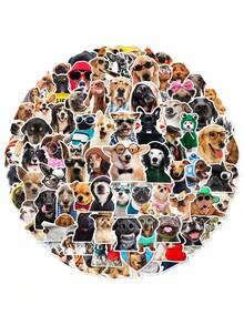 50/100pcs Funny Realistic Dog Expression Stickers, Waterproof PVC, Suitable For Envelopes, Fishing Rod Decor, Party Decorations, Labels, Self-Adhesive Stickers, Applicable To Scrapbooks, Laptops, Luggage, Guitars, Water Bottles, Phone Cases, Office Decor - 50PCS - View 11