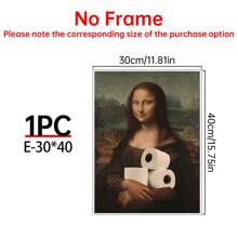 Art Decor Modern Mona Lisa Canvas Print, Fashion Theme Retro Portrait Wall Art, Frameless Ink Artwork, Indoor Hanging Decor Poster For Living Room, Bedroom, Home Office - Basquiat-Inspired Watercolor Design Gifts Birthday Graduation