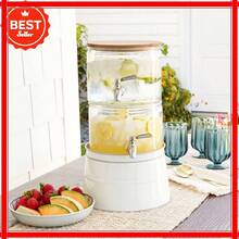 240oz Stacking Glass Beverage Dispenser With Acacia Wood Lid - Clear - View 4