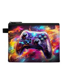 Kids Game Patterns Wallet - Mini Coin Purse With Soccer Pattern For Boys And Girls - Cute & Durable Kids Wallet With Zipper - Perfect For School, Travel, And Everyday Use (5.5" X 4.3")