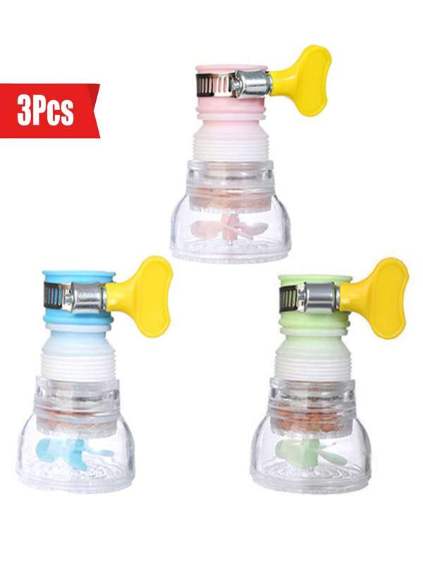 Set de 3 filtros de grifo de 4ta generación Maifanshi, cabezal de ducha a prueba de salpicaduras para la cocina, filtro de agua giratoria y extensible para el grifo