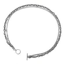1pc Women Stainless Steel Double Layer OT Clasp Necklace, Minimalist Simple Chain