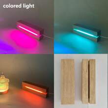 1pc Modern USB Powered Wooden LED Night Light, DIY Decor Light, Romantic Wooden LED Light, Wooden Light Base, Small Nightlight, USB Lamp, Bedside Lamp, Ornament Light, Novelty Light, Art Decor Light, Crystal/Glass Decor Light (Only Selling Illuminating Base). Suitable For Glass Art And Resin Decor, Birthdays, Parties, Holiday Decoration. With Switch, 5V, 1A