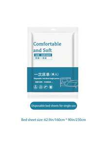 1 件一次性床上用品套装，包括双人床单、枕套，适合旅行、酒店、返校，加厚防尘 4 件套 - 彩色 - 查看 7