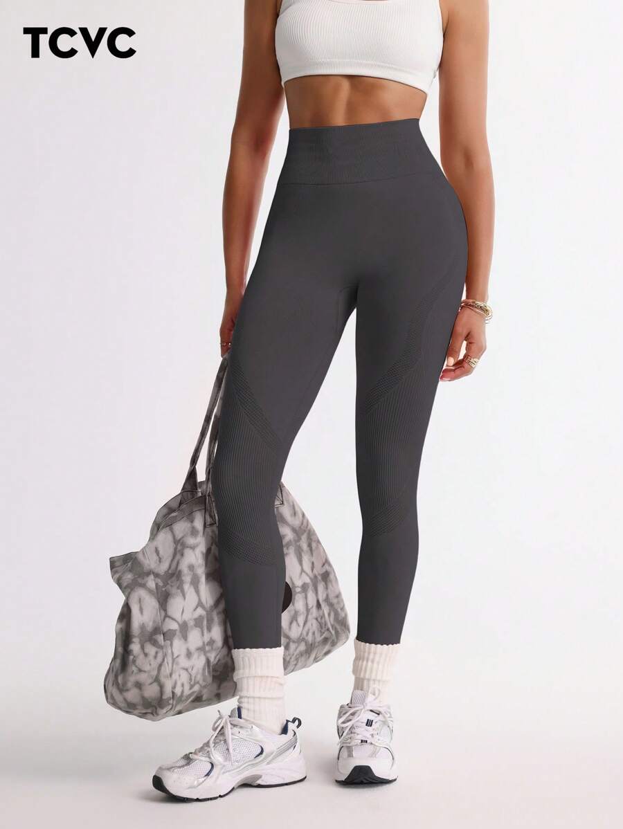 TCVC Leggings ajustados de cintura alta para mujer, pantalones deportivos elásticos de cintura alta, moldeadores de figura, control de abdomen de cintura alta, adecuados para deportes interiores/exteriores, mallas de yoga