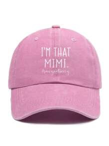 1pc "I'm Mimi" Washed Baseball Cap, Outdoor Casual Sun Hat, Unisex