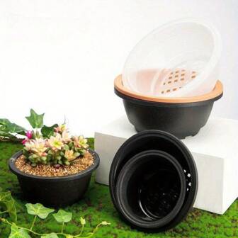 Plastic Round Fleshy Flowerpot Dwarf Fleshy Pot Large Fleshy Pot New Korean Style Fleshy Pot