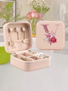 1 Pc A-Z Letter Jewelry Box Ring Storage Box Necklace Storage Box Gifts For Girls Bridesmaid Gifts Mom Gift Ideal Gift White Jewelry Box Pink Jewelry Box