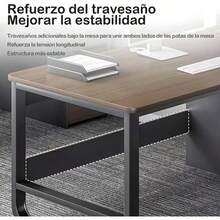 Escritorio de Oficina Minimalista, Espacioso Escritorio para Computadora con 3 Cajones, Escritorio Minimalista con Patas de Mesa Reforzadas, Ideal para Estudio,Juegos y Trabajo - Blanco-L - Ver 6