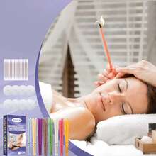 16 件/套香薰耳烛，温和清洁和护理耳朵，放松身心，多色耳烛套装（包括：8 种颜色 16 件耳烛 + 8 个耳烛盘 + 16 个清洁棉签）