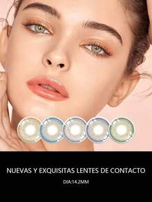 1 pair of colored soft contact lenses eye makeup lenses cosmetic contact lenses with a lifespan of one month suitable for daily use and wear colores enviados al azar todos hermosos lentes de contacto verdes naturales atractivos grises Halloween fiesta maquillaje disfraces cosplay - Violeta elegante - Ver 2