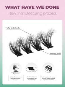 216/192片装 C型卷翘睫毛嫁接托盘，混合长度仿貂毛睫毛簇，适用于DIY睫毛嫁接 - C - 查看 7