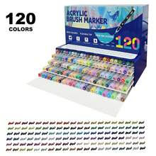 12/24/36/48/60/72 /120/168 Colors Direct Liquid Acrylic Paint Markers Soft Brush Tip Automatic Ink Control Art Pen Sets Professional Color Series For Wood, Stone, Canvas, Glass, Fabric, Egg, Rock Painting And DIY Crafts Art Supplies Waterproof Body Painting Christmas Gift -Back To School - Multicolor - View 21