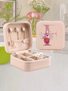1 Pc A-Z Letter Jewelry Box Ring Storage Box Necklace Storage Box Gifts For Girls Bridesmaid Gifts Mom Gift Ideal Gift White Jewelry Box Pink Jewelry Box