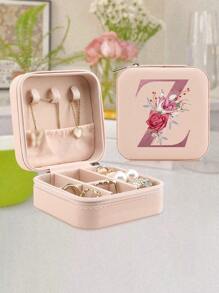 1 Pc A-Z Letter Jewelry Box Ring Storage Box Necklace Storage Box Gifts For Girls Bridesmaid Gifts Mom Gift Ideal Gift White Jewelry Box Pink Jewelry Box